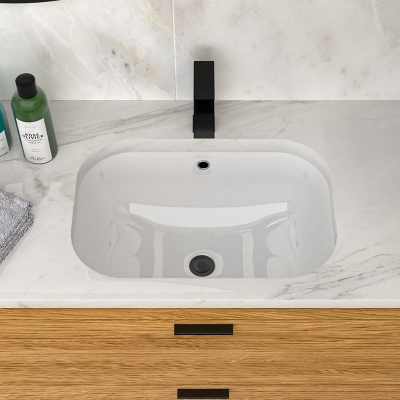 Lavabos encastrés en céramique blanche durable, conception moderne pour la salle de bain