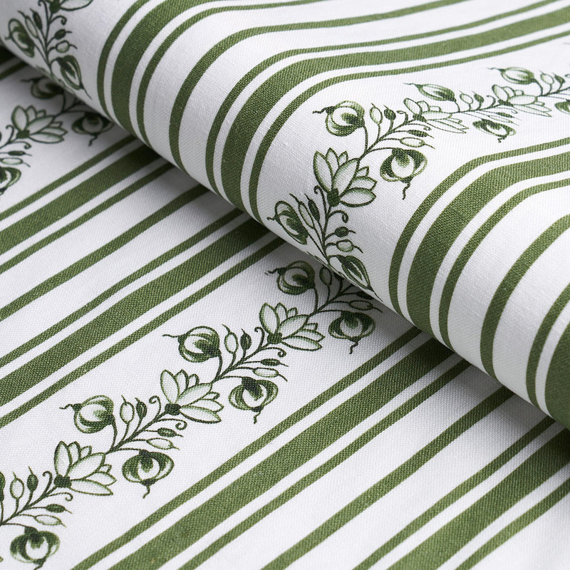 Schumacher x Marie-Anne Oudejans Delft Stripe Fabric, Green