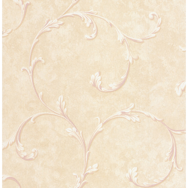 Vanina Scroll 10m x 53cm Wallpaper Roll, Stone