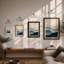 Mountains in Mist Scandinavian - Framed Print-1187430417-1187430510
