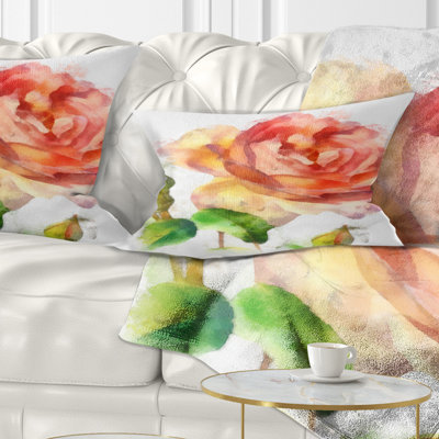 Coussin lombaire floral rose