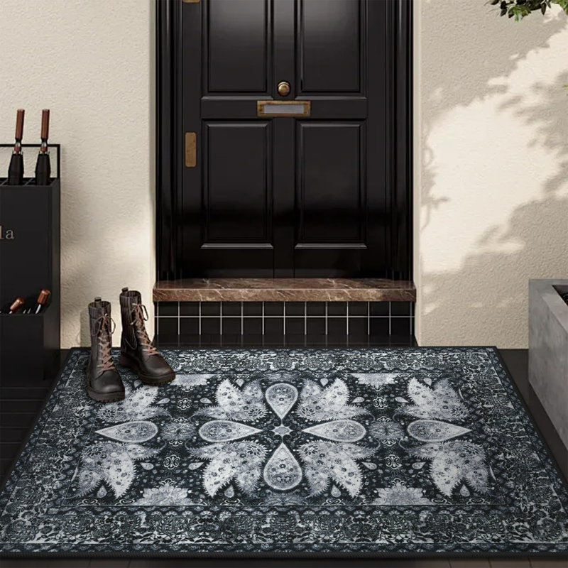 Tapis de salon à motif floral oriental Fillender, Rectangulaire 2 pi x 3 pi