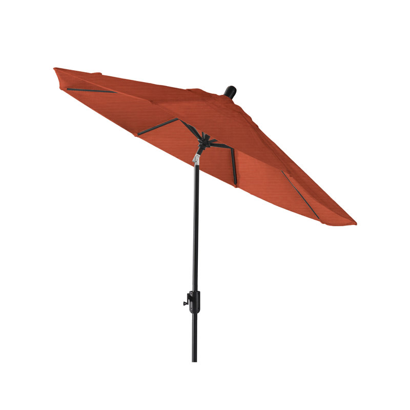 Parasol de marché Sunbrella® 8 pi 8 po Natalie, Saphir noir, Toile toile terre cuite Sunbrella®