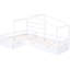 Lit plateforme blanc avec rangement à 3 tiroirs - Conception classique pratique et encombrante-1132599520