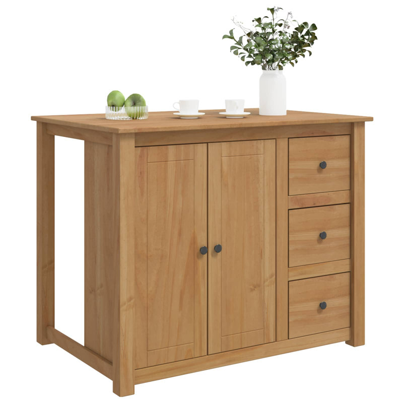 Solid Wood Kitchen Island, Honey Wax