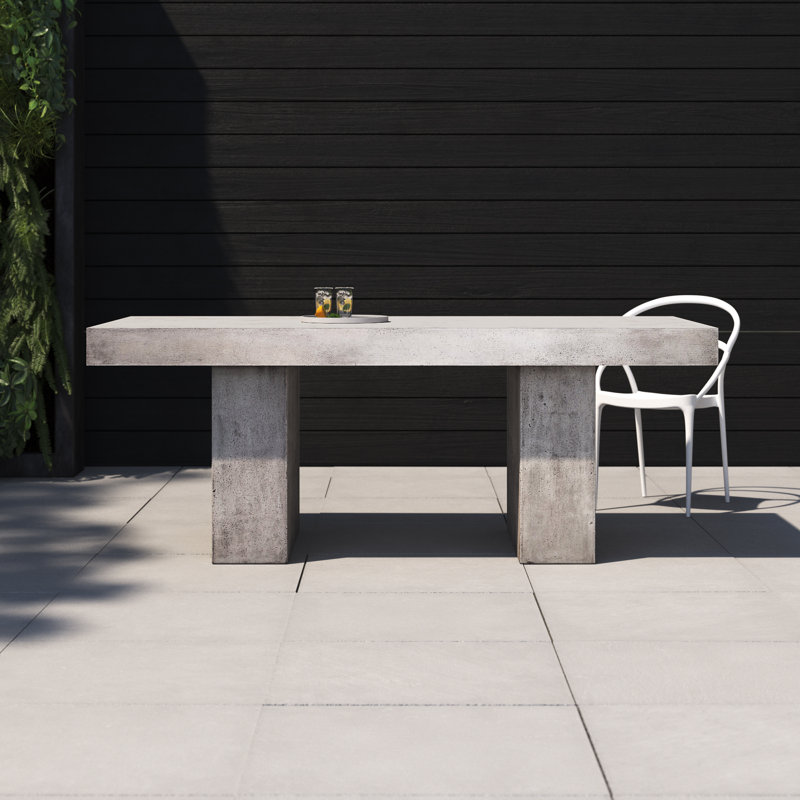 Shaye Rectangular Concrete and Fiber Dining Table