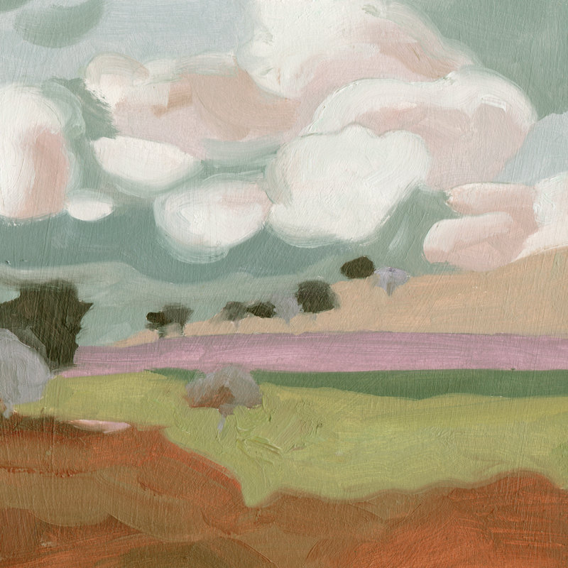 Violet Fields IV by Melissa Wang - Wrapped Canvas Painting, 51cm H x 51cm W
