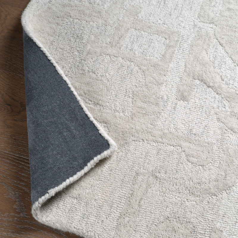 Jaipur Living Amine KAF03 Tufted Abstract Ivory/Tan Area Rug (7'9inX9'9in), Rectangle 7'9" x 9'9"