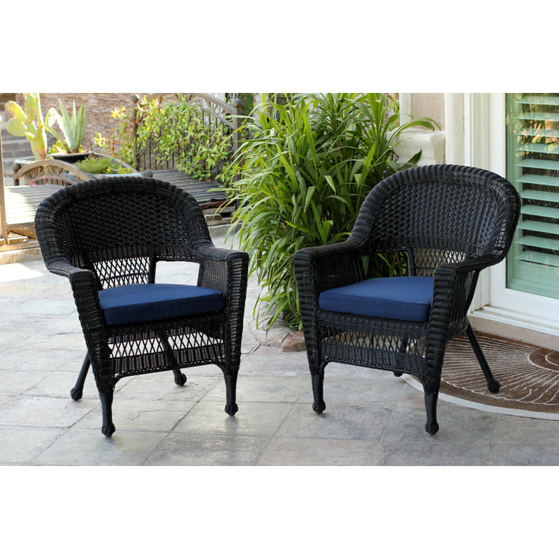 Outdoor Lounge Chair, Black, Midnight Blue