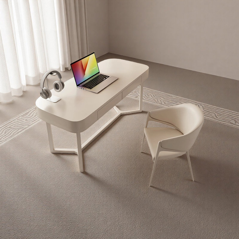 Modern Minimalist French-Style Desk, 29.52" H x 55.11" W x 23.62" D