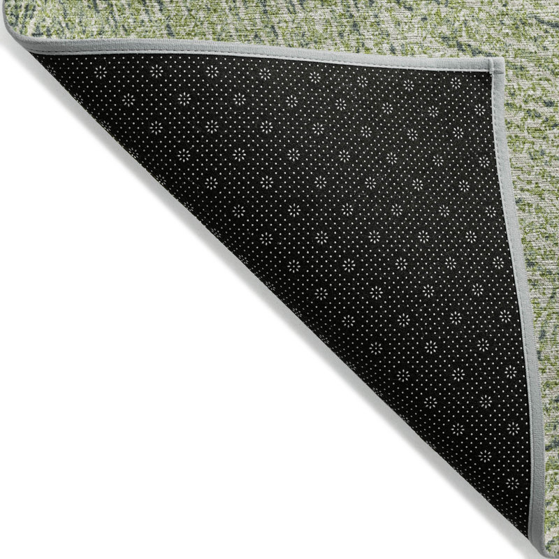 Aloe Green Synthetic Washable Rectangular Area Rug 46" x 30"