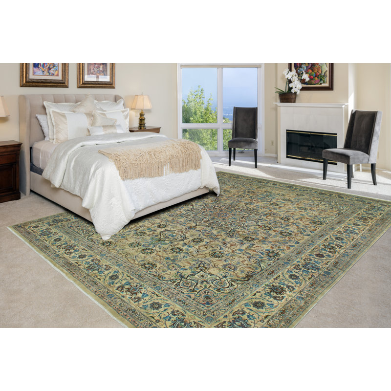 Tapis beige unique de 9 pi 6 po x 12 pi 8 po Mersadiez