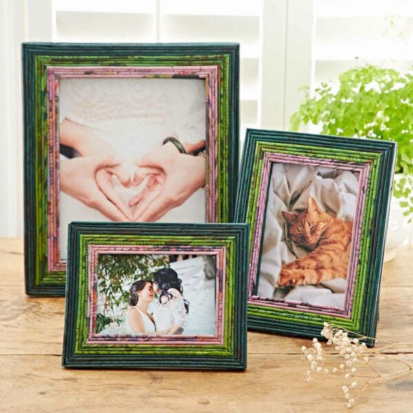 Paper Picture Frame, 10.2cm x 15.2cm, Green/Purple