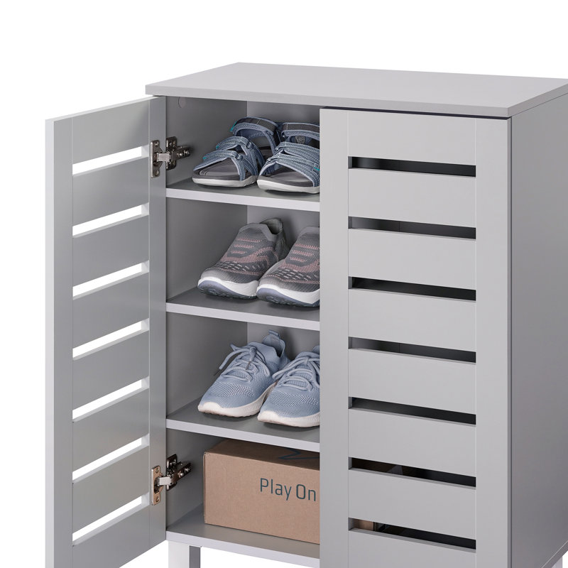 Euston 10 Pair Shoe Storage Cabinet, Grey