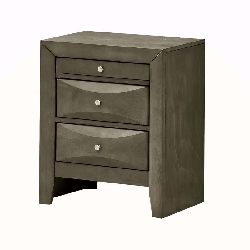 Table de chevet élégante avec rangement gris