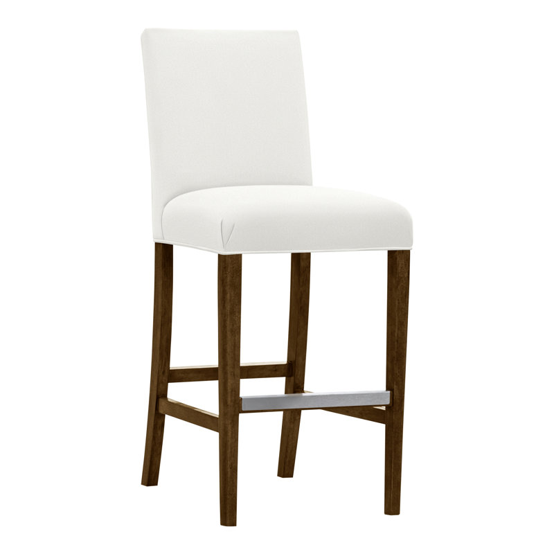 Gin Fizz Upholstered Stool with Solid Wood Frame, No, Tommy Snow, Havana
