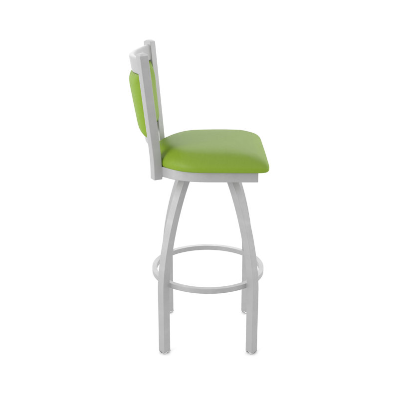 Tabouret pivotant Hadleigh, Nickel anodisé, Vinyle - vert kiwi Canter, Tabouret de bar (siège d’une hauteur de 30 po)
