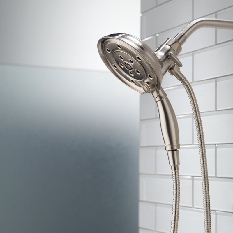 Pomme de douche multi-fonctions avec technologie h2okinetic Universal Showering Components, Acier inoxydable Brilliance