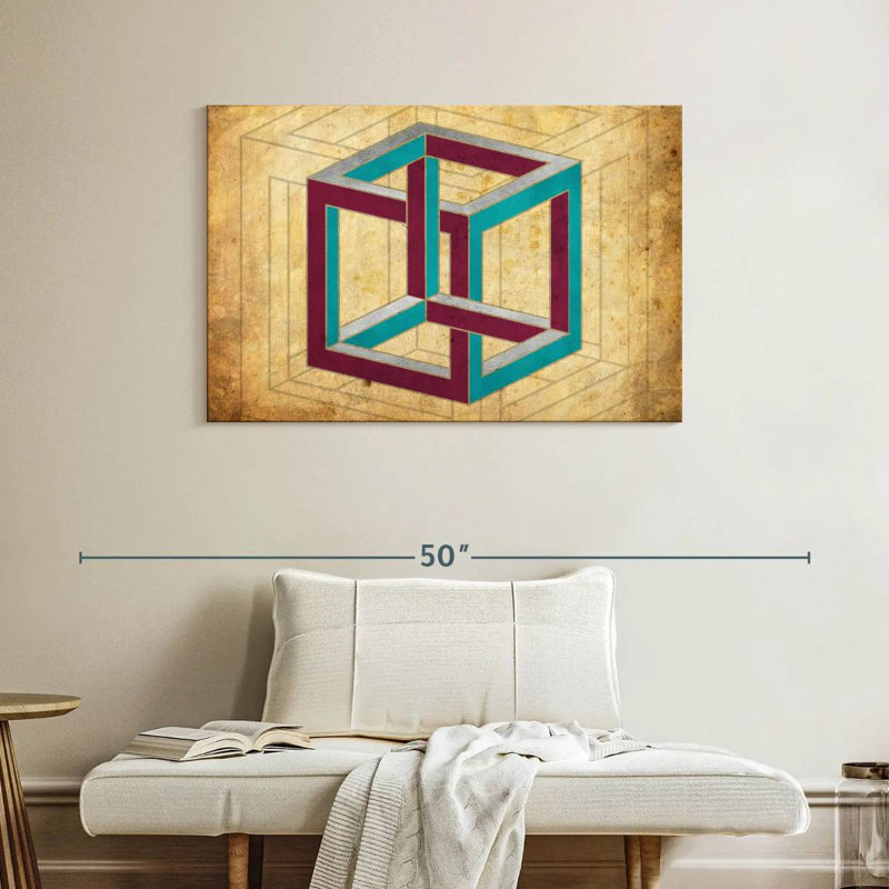 Illusion de cube géométrique Avery, H 26 po x l 39 po