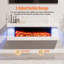 3-Sided Wall Mounted Electric Fireplace with Floating Mantel, Adjustable Remote Control-164550673-144932619