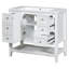 Meuble-lavabo 36 po avec lavabo, une armoire et trois tiroirs, panneau de bois massif et panneau de fibres à densité moyenne-739289384