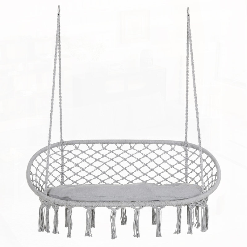Chaise hamac 2 personnes avec coussin moelleux, Gris
