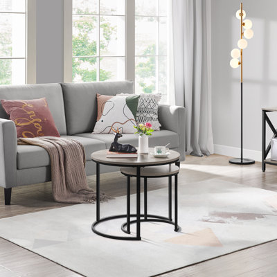 Metal Frame Coffee Table, Round Nesting Table Set
