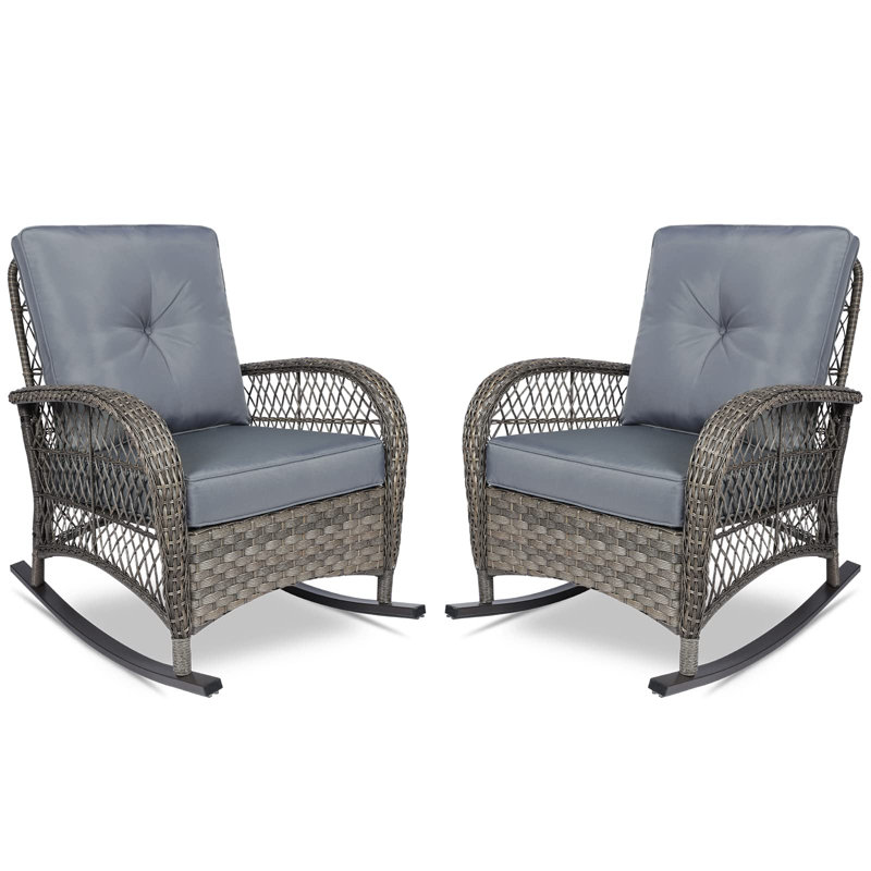 Chaise berçante 2 pièces Dayhsaun, Gris / Gris