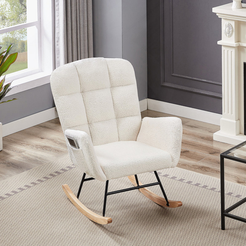Fauteuil berçant crème blanc Teddy
