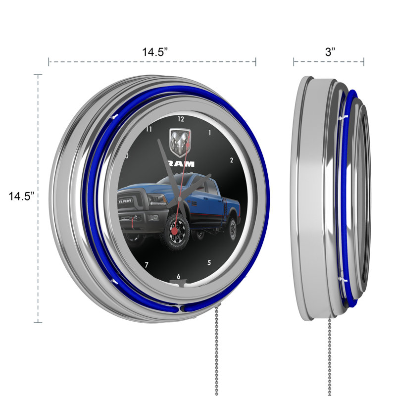 Horloge murale 14,5 po, Bleu