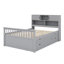 Base de lit plateforme capitaine avec bibliothèques de rangement et tablettes, quatre tiroirs-405834352