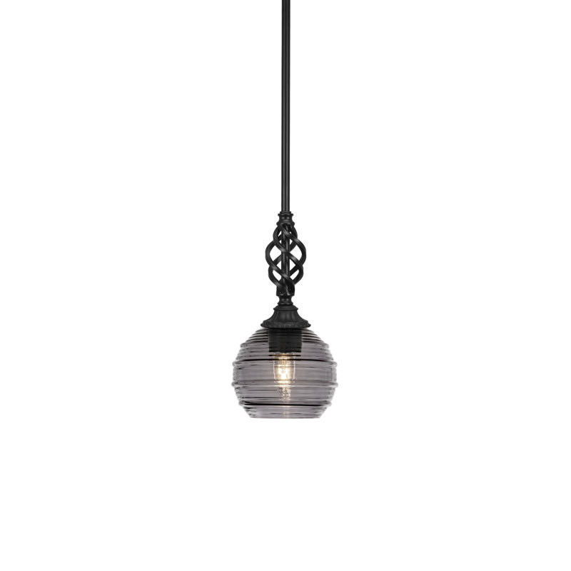 Mini-luminaire suspendu Eleganté, Gris, H 11 po x l 6 po x P 6 po