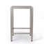 Table de bar d'extérieur à cadre en aluminium 43 po avec plateau en verre