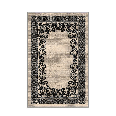 Tapis tissé élégant, 31,5 po x 47,2 po | 100% polyester, hauteur des poils: 0,04 po, hauteur totale: 0,31 po | Antibactérien, feutre en PVC antidérapant | Lavable à la machine, parfait pour le salon et la chambre à coucher