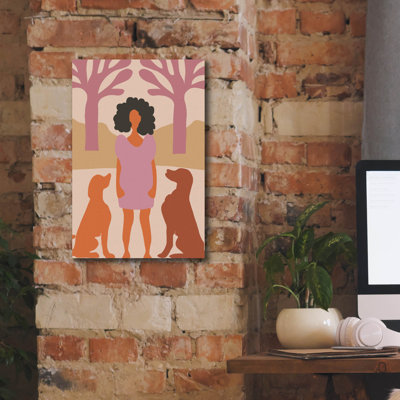 'Lady In Dog Park' by Andreas Magnusson Canvas Wall Art