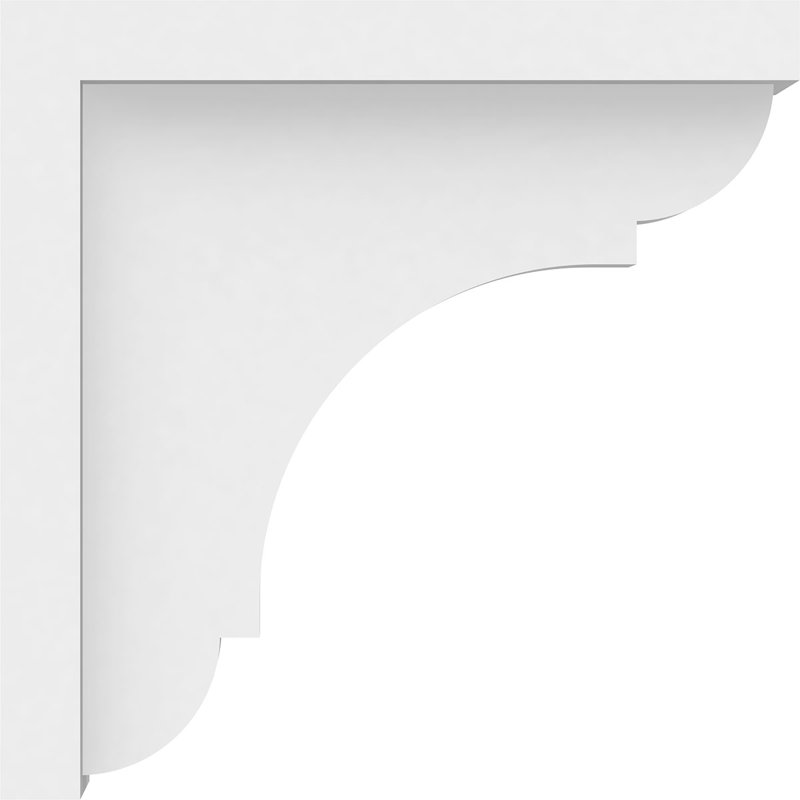 2"W x 8"D x 8"H Standard Bryant Architectural Grade PVC Bracket, 8" H x 2" W x 8" D