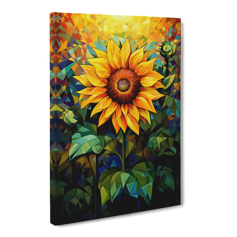 Sunflower Futurism - Wrapped Canvas, 50cm H x 35cm W x 3cm D