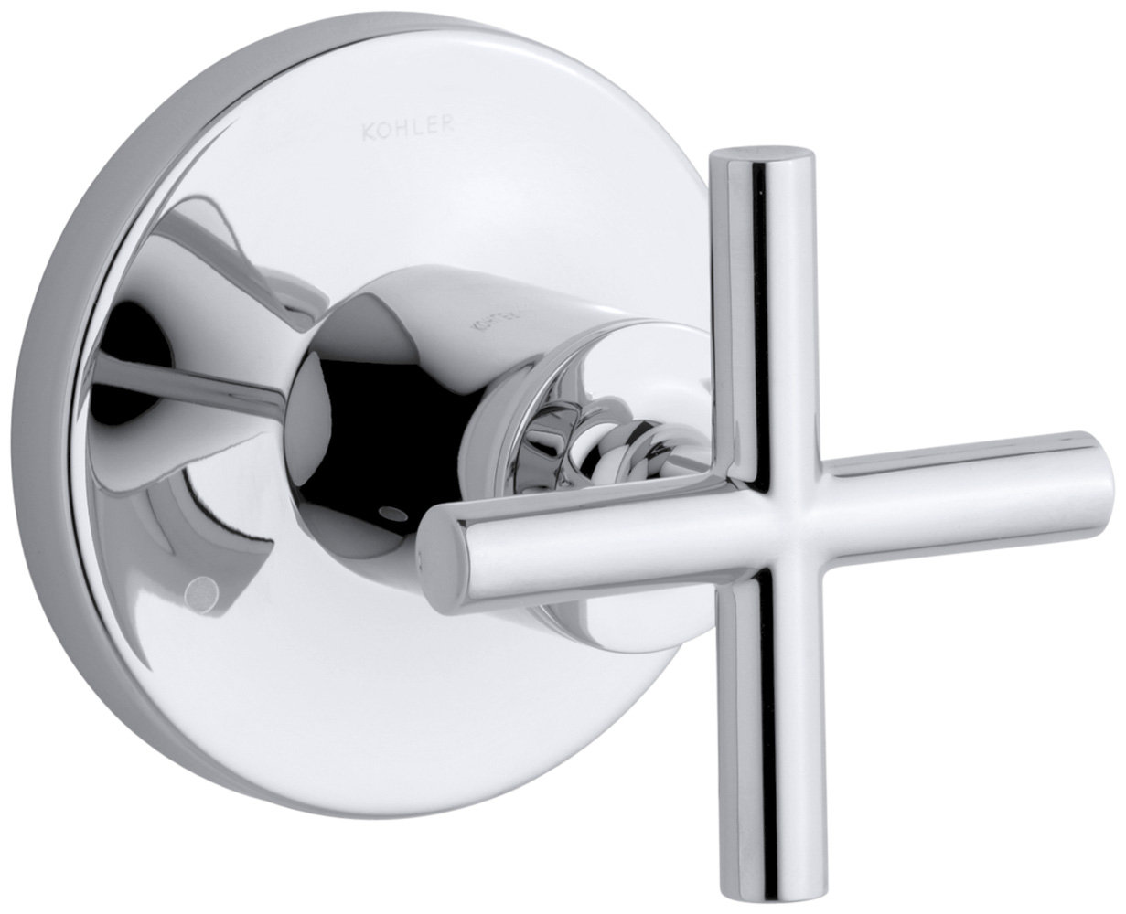Purist Transfer Valve Trim with Cross Handle, Polished Chrome