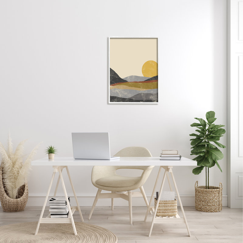 Art mural sur toile tendue, "Sunrise Clrif", H 24 po x l 30 po, Giclée encadrée blanc bord de mer
