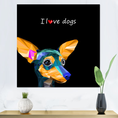 I Love Dashund Dogs - Art mural pour enfants, décoration sur toile
