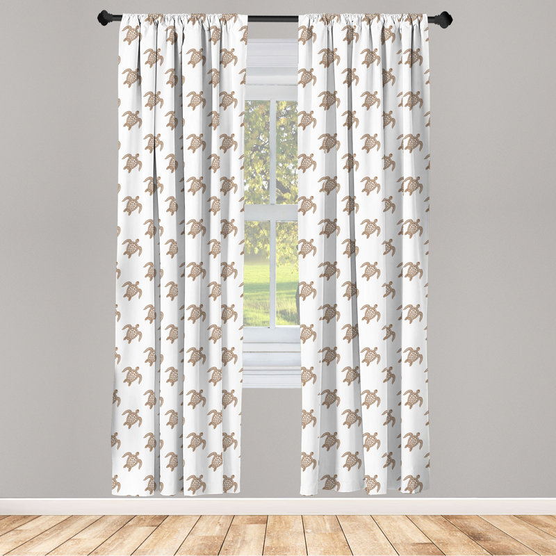 Turtle Semi-Sheer Rod Pocket Curtain Panels, 28" x 63"