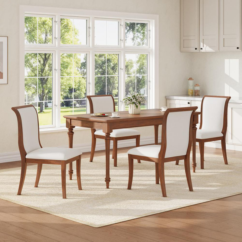 Elegant Curved Walnut Chairs