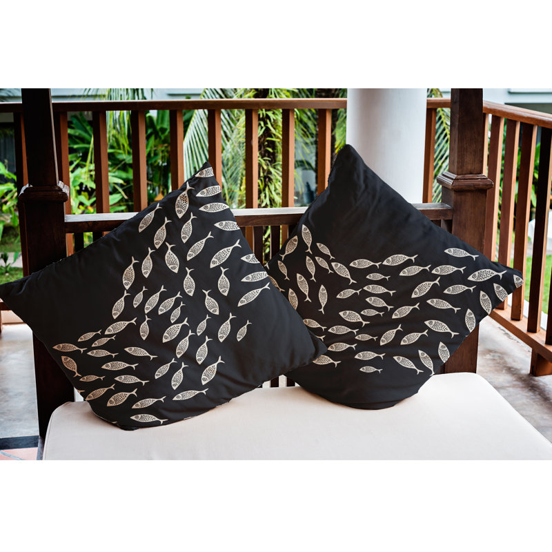 Housse et insert Jemima, 20 po x 20 po, Requin bleu / blanc