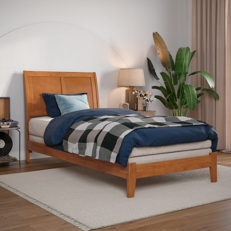  Lit de base en bois massif Lempley , Simple TG, Caramel clair