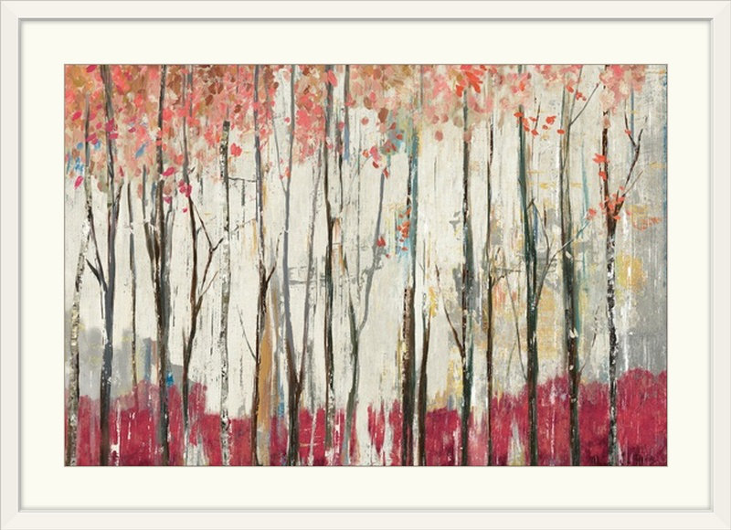 Oyee Forest par Reproduction d'art, H 24 po x l 32 po x P 1 po, Cadre blanc
