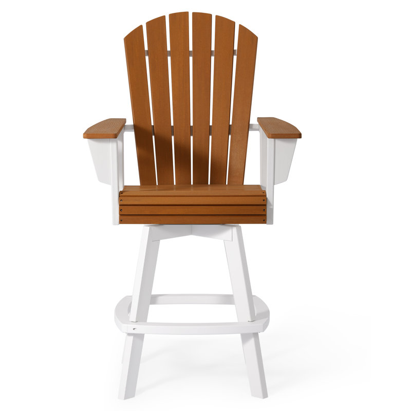 Fauteuil bar pivotant Kevin Adirondack, blanc, Orange / blanc, 29.25"