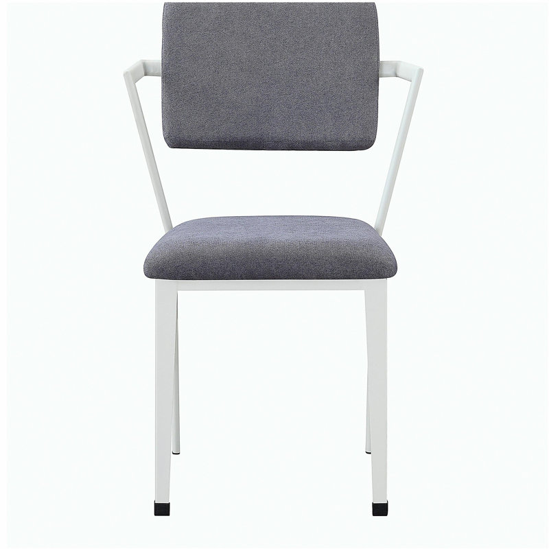 Grey and white open office chair, White