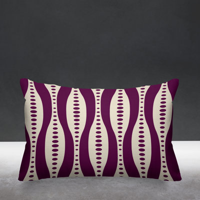Claiborn Geometric and Abstract Outdoor Reversible Throw Pillow