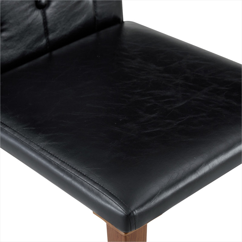 Ensemble de salle à manger 42 pouces pour 4 personnes avec tablettes de rangement, table en bois aggloméré noir et chaises en polyuréthane
