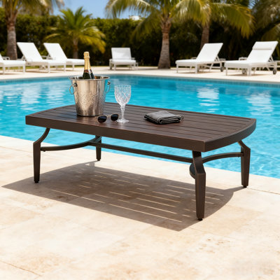 Tamarin Patio Aluminum Rectangular 47.25“L x 25.25"W Coffee Table